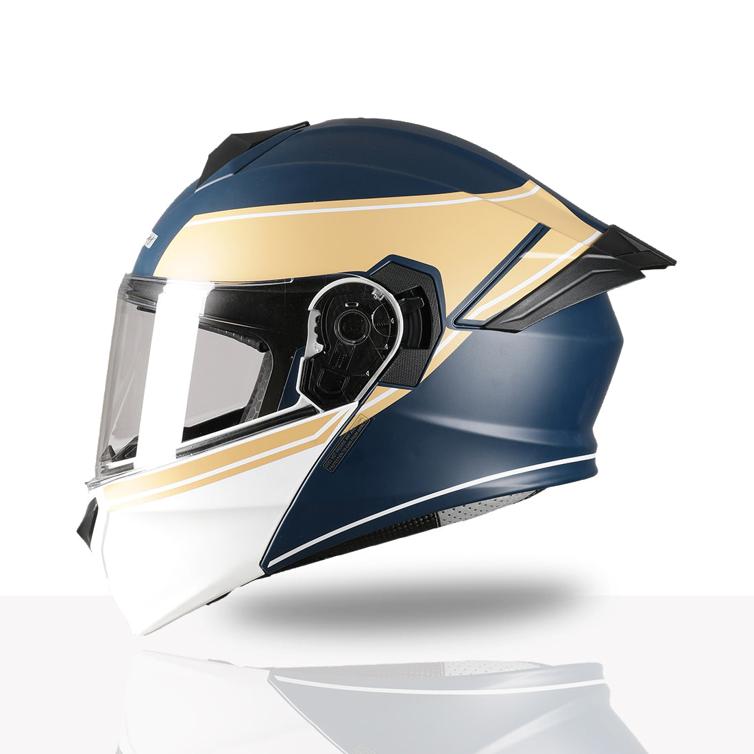 TVS Racing SuperPose Smoked Dual Visor Flip Up Modular Helmet for Men and Women, ISI DOT Certified, ABS Shell, Quick Release Visor, Lightweight, Ventilated, Open Face to Full Face